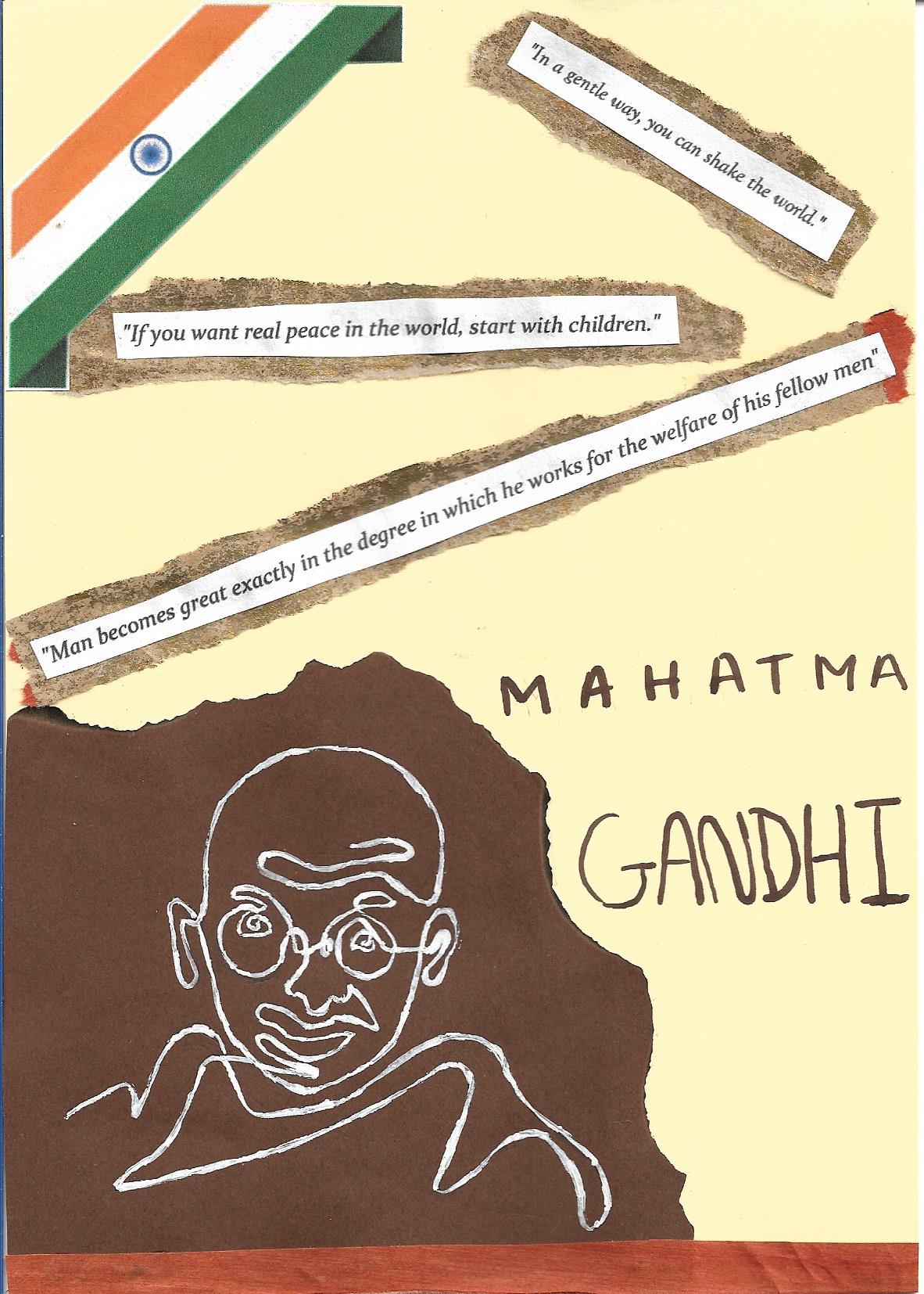 Justine Hill, 3è E Peace Fighters Collage -Gandhi